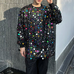Crew Neck Colorful Sequined Sweatshirt