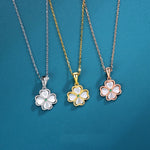 Buddha Stones 925 Sterling Silver Four Leaf Clover Chrysoberyl Cat Eye Love Necklace Pendant (Extra 35% Off | USE CODE: FS35)