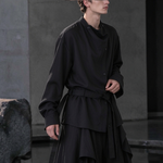 Irregular Slanted Placket Shirt and Trousers Two-piece set