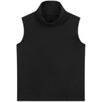 Pile Neck Sleeveless Vest Tops