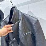 Vintage Pu Leather Suit Jacket