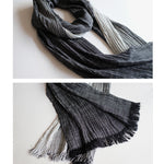 Soft Cotton Linen Vintage Raw Edge Shawl