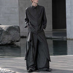 Irregular Slanted Placket Shirt and Trousers Two-piece set