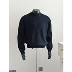 Striped Crew Neck Textured Knit Sweater