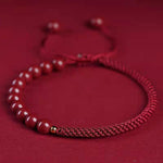 Buddha Stones Natural Cinnabar King Kong Knot Blessing String Bracelet (Extra 35% Off | USE CODE: FS35)
