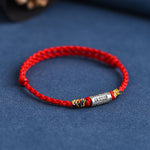 Buddha Stones Handcrafted 925 Sterling Silver Everything Goes Well Design Protection Strength Bracelet Anklet
