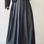 Pleated Double Belt Skirt Hakama Pants