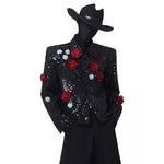 Sequined 3D Flower Stage Jacket