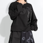 Casual Round Neck 3D Flower T-shirt