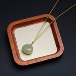 Buddha Stones Natural Hetian Jade Small Bag Pattern Prosperity String Necklace Pendant