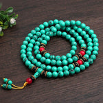 Buddha Stones Tibetan Turquoise Healing Mala Bracelet