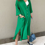 Zeagoo Women's Button Long Pocket Shirt Casual Dress