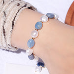 Buddha Stones Natural Blue Aventurine Crystal Pearl Bead Healing Bracelet (Extra 35% Off | USE CODE: FS35)