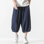 Retro Ice Silk Linen Over-the-Knee Pants