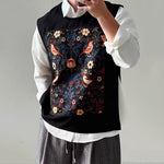 ã€�Nightingaleã€‘Round Neck Pullover Patch Loose Vest