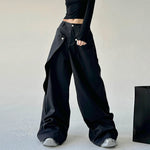 Button Loose Drape Vintage Casual Pants