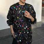 Crew Neck Colorful Sequined Sweatshirt