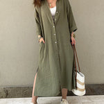 Zeagoo Women's Button Long Pocket Shirt Casual Dress