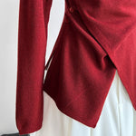 Irregular Hem Cross-over Knit Sweater