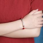 Buddha Stones 999 Sterling Silver Om Mani Padme Hum Protection Strength String Bracelet