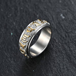 Buddha Stones Six True Words Balance Calm Titanium Steel Ring (Extra 30% Off | USE CODE: FS30)