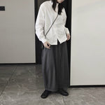 Stand-up Collar Loose Solid Color Shirt