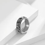 Letter Words Balance Calm Titanium Steel Rotatable Ring (Extra 30% Off | USE CODE: FS30)