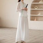 Buddha Stones Retro Prayer Zen Spiritual Meditation Practice Chiffon Clothing Women's Set