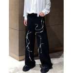 Retro Niche Beaded Loose Casual Trousers