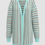 Zeagoo Women's Contrast Striped Sweater Cardigan