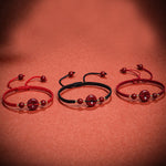Buddha Stones Natural Cinnabar Peace Buckle Blessing String Bracelet