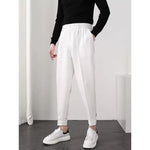 Slim-Fit Tapered Dress Trousers with Fluid Drape