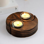 Buddha Stones Yin Yang Wood Candle Holder Meditation Rituals Use Items (Extra 35% Off | USE CODE: FS35)