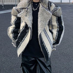 Striped Eco-friendly Fur Double-sided Plush Jacket