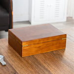 Buddha Stones Vintage Wooden Jewelry Box Two-Layer Solid Wood Jewelry Storage Box