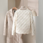 White Duck Down V-neck Down Jacket