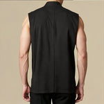 Cotton Linen Large Slanted Placket Vest