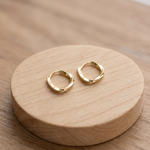 Gold Round Inlay Earrings