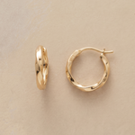 Gold Round Inlay Earrings