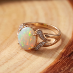 Vintage White Opal Gold Ring
