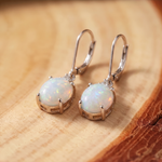 Silver Fire Opal Lever-Back Drops