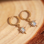 Celestial Opal Star Huggie Hoops