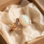Vintage White Opal Gold Ring