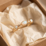 White Opal Marquise Gold Ring
