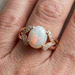 Vintage White Opal Gold Ring