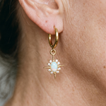 Celestial Opal Star Huggie Hoops