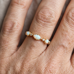 White Opal Marquise Gold Ring