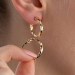 Gold Round Inlay Earrings