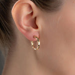 Gold Round Inlay Earrings