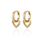 Hollow Zirconia Heart Earrings